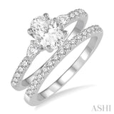 Oval Shape Diamond Wedding Set