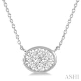 Oval Shape Lovebright Essential Diamond Necklace