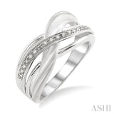 Silver Swirl Diamond Fashion Ring