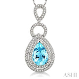 Pear Shape Gemstone & Diamond Pendant