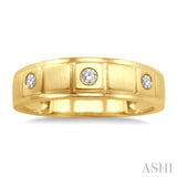 1/8 Ctw Round Cut Diamond Men's Ring in 14K Yellow Gold