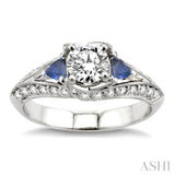 Semi-Mount Gemstone & Diamond Engagement Ring