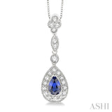 Pear Shape Gemstone & Diamond Pendant