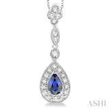 Pear Shape Gemstone & Diamond Pendant