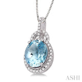 Oval Shape Gemstone & Diamond Pendant