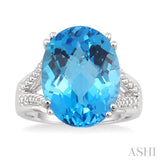 Oval Shape Gemstone & Diamond Ring