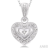 Silver Heart Shape Diamond Fashion Pendant