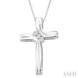 Silver Cross Diamond Pendant