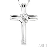 Silver Cross Diamond Pendant