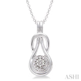 1/50 Ctw Single Cut Diamond Fashion Pendant in Sterling Silver with Chain