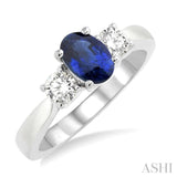 Oval Shape Gemstone & Diamond Ring