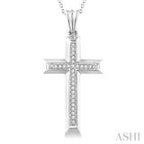 Silver Cross Diamond Pendant