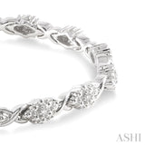 1/6 Ctw Single Cut Diamond Bracelet in Sterling Silver