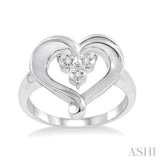 Silver Heart Shape Diamond Fashion Ring