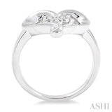 Silver Heart Shape Diamond Fashion Ring