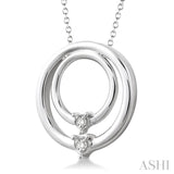 Silver Circle Diamond Pendant