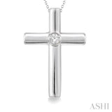 Silver Cross Diamond Pendant