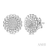 1/50 Ctw Round Cut Diamond Earrings in Sterling Silver