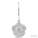 Silver Flower Diamond Fashion Earrings