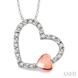 Silver Heart Shape Diamond Fashion Pendant