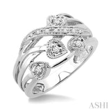 Silver Heart Shape Diamond Fashion Ring