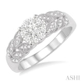 1/3 Ctw Lovebright Round Cut Diamond Ring in 14K White Gold