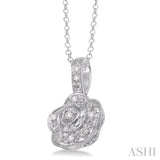 Silver Flower Diamond Fashion Pendant