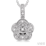 Silver Flower Diamond Fashion Pendant