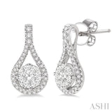 1/2 Ctw Lovebright Round Cut Diamond Earrings in 14K White Gold