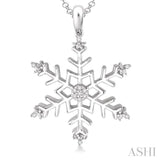 Silver Snow Flake Diamond Fashion Pendant