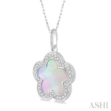 Flower Gemstone & Diamond Pendant