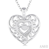 Silver Heart Shape Emotion Diamond Pendant