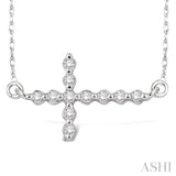 Sideway Cross Diamond Pendant