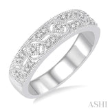 1/6 Ctw Round Cut Diamond Fashion Band in 14K White Gold.