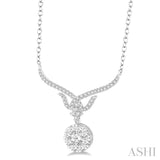 1 1/10 Ctw Diamond Lovebright Necklace in 14K White Gold