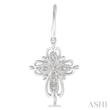 Silver Cross Diamond Fashion Earrings