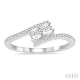 Silver 2 Stone Diamond Ring