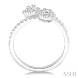 Silver 2 Stone Diamond Fashion Ring