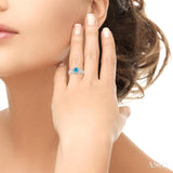 Silver Gemstone & Diamond Ring