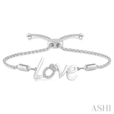 Silver Love Diamond Lariat Bracelet