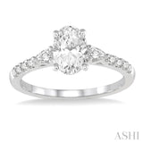 Oval Shape Semi-Mount Diamond Engagement Ring