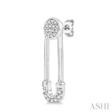 Safety Pin Diamond Fashion Earrings