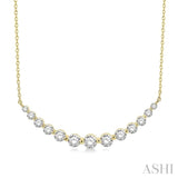 1 Ctw Diamond Smile Necklace In 14K Yellow Gold