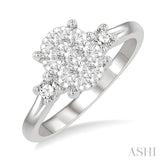 Oval Shape Lovebright Diamond Engagement Ring