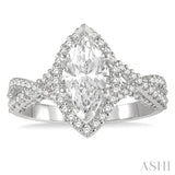 Marquise Shape Semi-Mount Diamond Engagement Ring