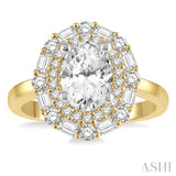 Oval Shape Semi-Mount Diamond Engagement Ring