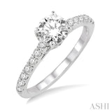 1/3 Ctw Diamond Semi-Mount Engagement Ring in 14K White Gold