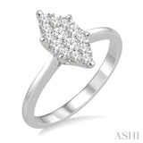 1/3 Ctw Marquise Shape Diamond Lovebright Ring in 14K White Gold