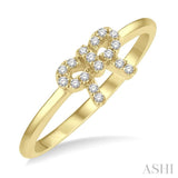 1/10 Ctw Bow Cutout Round Cut Diamond Petite Fashion Ring in 10K Yellow Gold