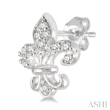 Fleur De Lis Petite Diamond Fashion Earrings